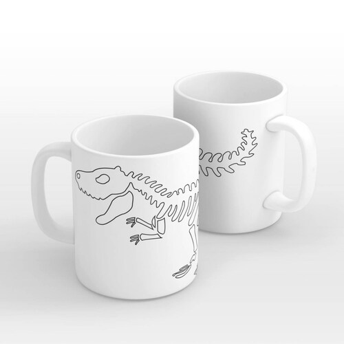 TAZA PERSONALIZADAESQUELETO DE DINOSAURIO MODELO TRADICIONAL