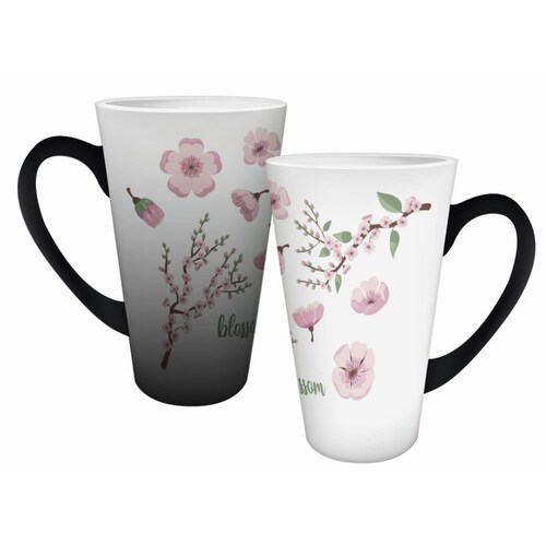 TAZA PERSONALIZADA FLORES DE CEREZO MODELO CONICA MAGICA 17 OZ