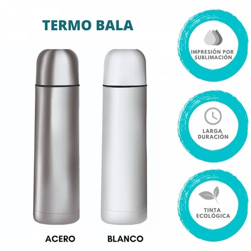 TERMO CILINDRO BALA AVENGERS BLANCO 500 ML
