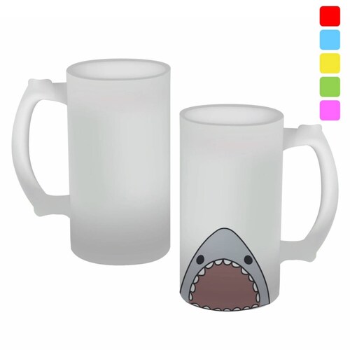 TARRO ESMERILADO PERSONALIZADO TIBURÓN 473 ML