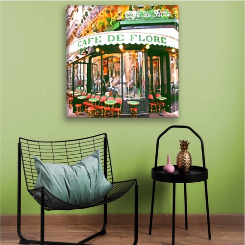 Cuadro Canva Decorativo Cafe De Flore 80X80 cm