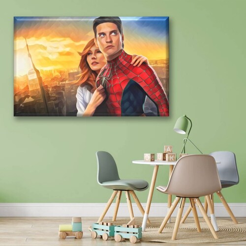 Cuadro Canva Decorativo Spiderman Y Mary Jane 60X40 cm