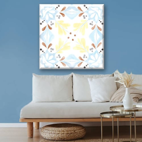 Cuadro Canva Decorativo Mosaico Detalles Amarillos 40X40 cm