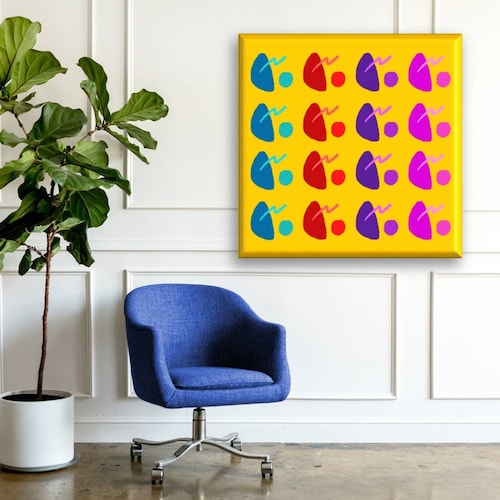 Cuadro Canva Decorativo Formas Ochentas 40X40 cm