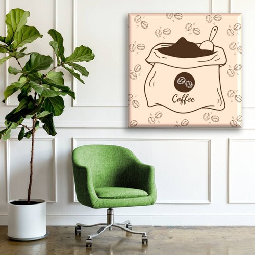 Cuadro Canva Decorativo Granos De Café 40X40 cm