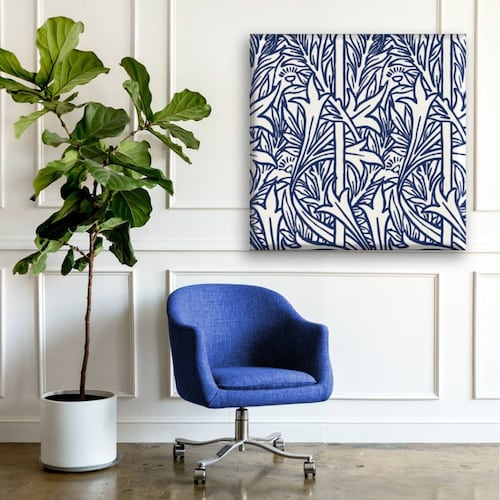 Cuadro Canva Decorativo Ramas A Línea 40X40 cm
