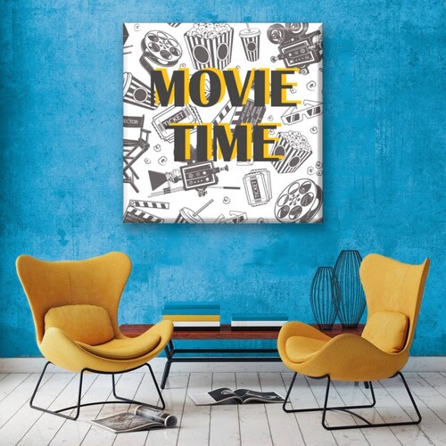 Cuadro Canva Decorativo Cine 40X40 cm