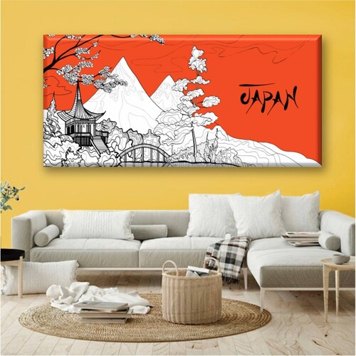 Cuadro Canva Decorativo Japón Postal Panoramica 30X60 cm