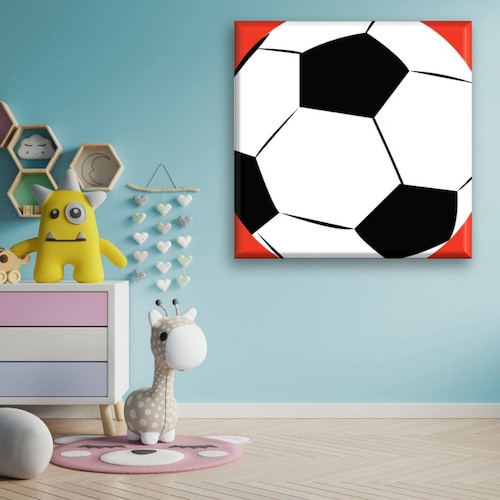 Cuadro Canva Decorativo Balón Fútbol 40X40 cm