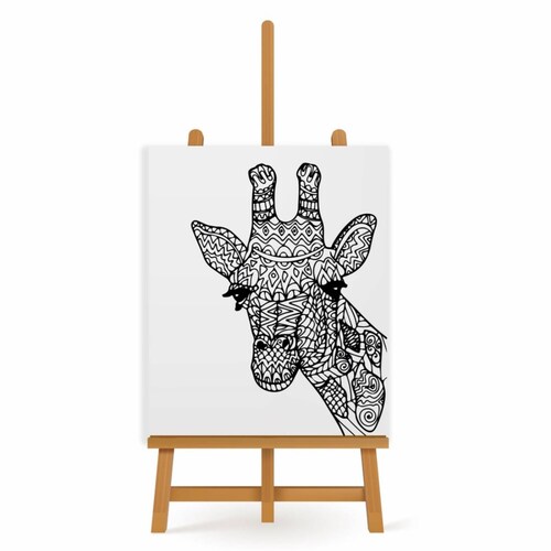 Mandala para Pintar en Cuadro Canva Jirafa 2 80x80 cm