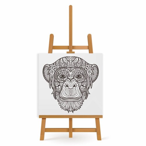 Mandala para Pintar en Cuadro Canva Mono 40x40 cm