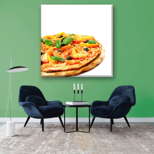 Cuadro Canva Decorativo Pizza De Pimientos 80X80 cm