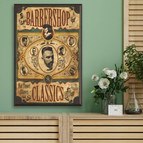 Cuadro Canva Decorativo Barberia 90X60 cm