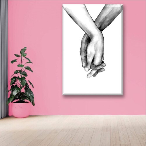 Cuadro Canva Decorativo Manos Entrelazadas 90X60 cm