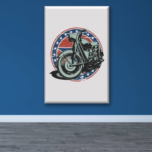 Cuadro Canva Decorativo Moto Ilustracion 60X40 cm