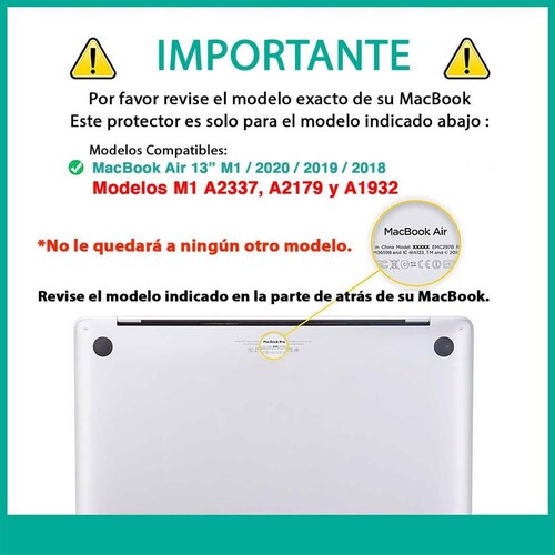 Funda TECHPROTECTUS para MacBook Air 13 Transparente release 2020 2019 2018 A2337 A2179 A1932 