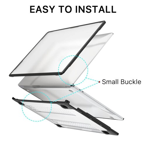 Funda MYBAT para MacBook Air 13 M1 Transp Negro release 2020 2019 2018 A2337 A2179 A1932 