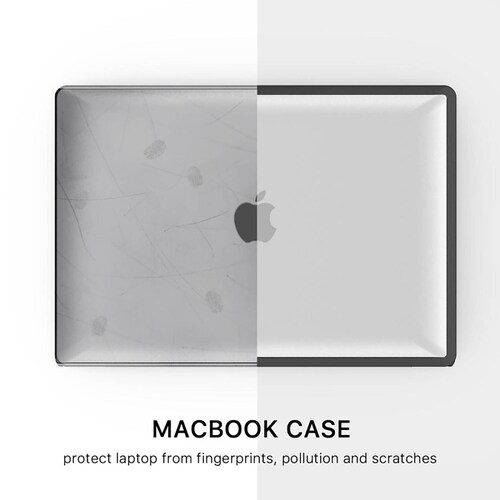 Funda MYBAT para MacBook Air 13 M1 Transp Negro release 2020 2019 2018 A2337 A2179 A1932 