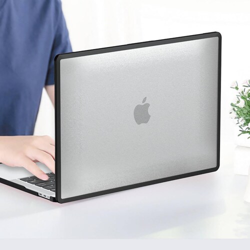 Funda MYBAT para MacBook Air 13 M1 Transp Negro release 2020 2019 2018 A2337 A2179 A1932 