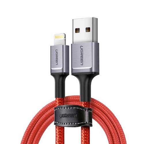 Cable Datos UGREEN USB-A a Lightning 1m rojo certificado para iPhone e iPad 