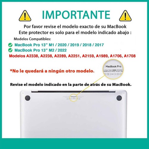 Funda TEKKU para MacBook Pro 13 M1 M2  uso rudo Gris A2338 A2238 A2289 A2251 A2159 A1989 A1706 A1708 