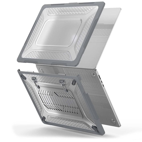 Funda TEKKU para MacBook Pro 13 M1 M2  uso rudo Gris A2338 A2238 A2289 A2251 A2159 A1989 A1706 A1708 