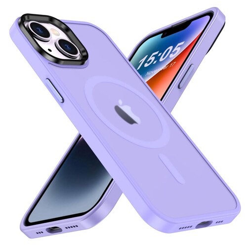 Funda TEKKU Matte Style para iPhone 15 Trans Violeta compatible con MagSafe 