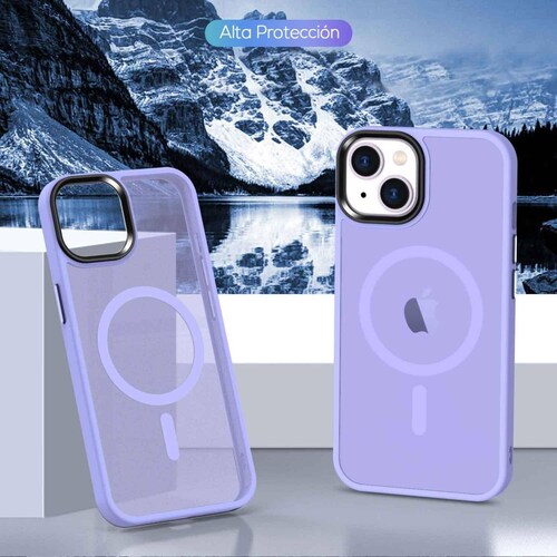 Funda TEKKU Matte Style para iPhone 15 Trans Violeta compatible con MagSafe 