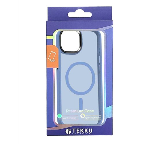 Funda TEKKU Matte Style para iPhone 15 PRO MAX Trans Azul compatible con MagSafe 