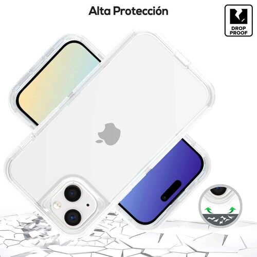 Funda TEKKU Protect 360 para iPhone 15 PLUS Transparente 