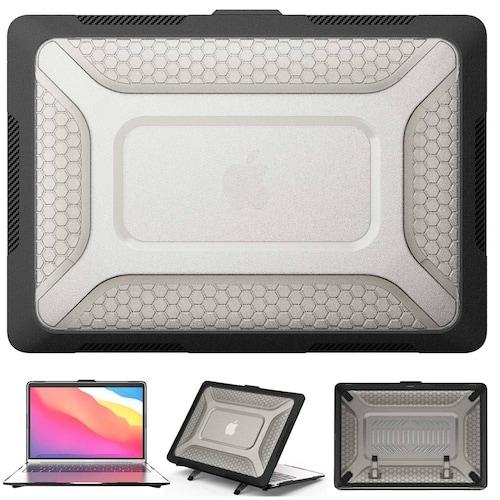 Funda TEKKU HC para MacBook Air 13 Negra A2337 M1 A2179 A1932 uso rudo 