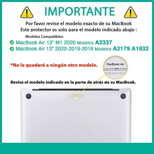Funda TEKKU HC para MacBook Air 13 Negra A2337 M1 A2179 A1932 uso rudo 