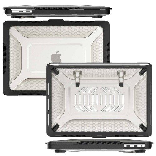 Funda TEKKU HC para MacBook Pro 13 M1 M2  uso rudo Negra A2338 A2238 A2289 A2251 A2159 A1989 A1706 A1708 .
