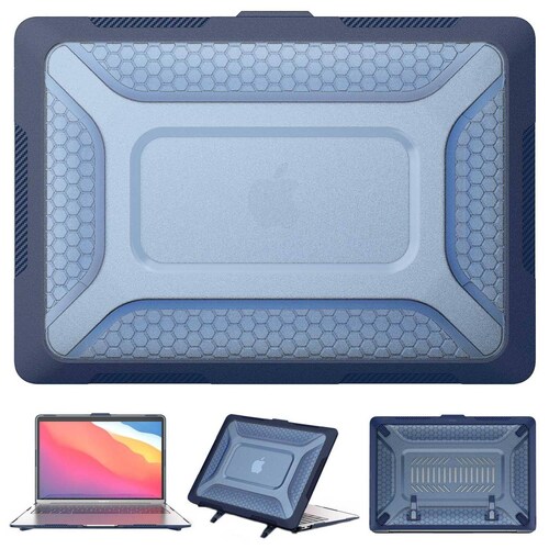 Funda TEKKU HC para MacBook Air 13 M2 M3 A2681 A3113 Azul uso rudo 
