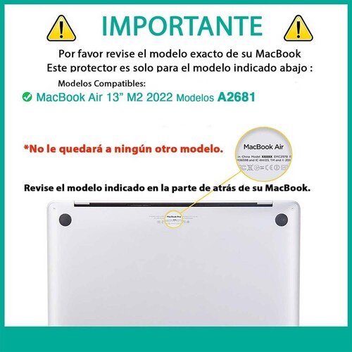 Funda TEKKU HC para MacBook Air 13 M2 M3 A2681 A3113 Azul uso rudo 