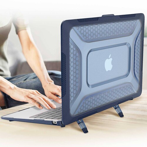 Funda TEKKU HC para MacBook Air 13 M2 M3 A2681 A3113 Azul uso rudo 