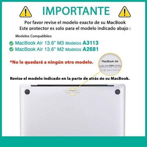 Funda TEKKU HC para MacBook Air 13 M2 M3 A2681 A3113 Arena uso rudo 