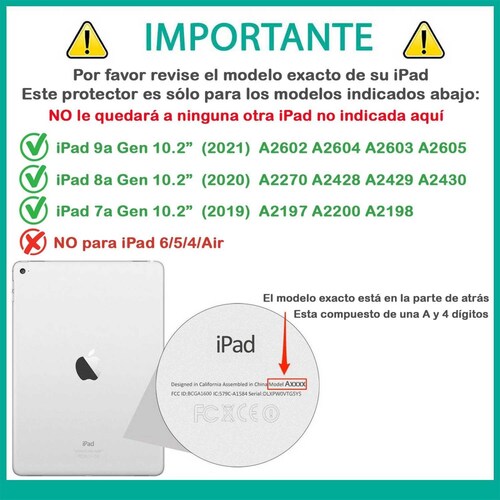 Funda TEKKU StrapB uso rudo para iPad 9 iPad 8 iPad 7 10.2" MultiAzul A2602 A2605 A2270 A2428 A2430 A2197 