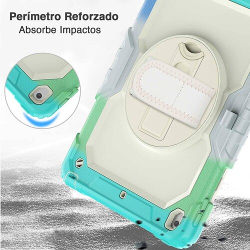 Funda TEKKU StrapB uso rudo para iPad 9 iPad 8 iPad 7 10.2" MultiAzul A2602 A2605 A2270 A2428 A2430 A2197 