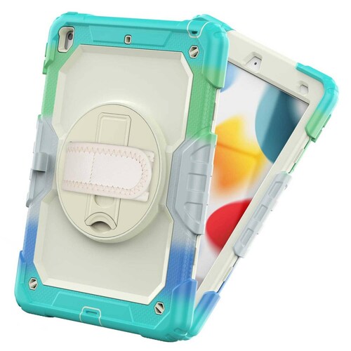 Funda TEKKU StrapB uso rudo para iPad 9 iPad 8 iPad 7 10.2" MultiAzul A2602 A2605 A2270 A2428 A2430 A2197 