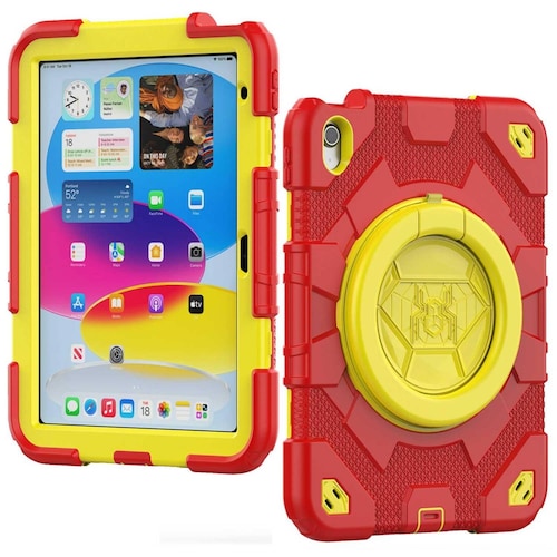 Funda TEKKU Spider uso rudo para iPad 10 de 10.9" Rojo Amarillo A2696 A2757 A2777 