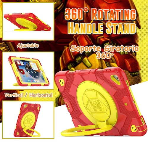 Funda TEKKU Spider uso rudo para iPad 10 de 10.9" Rojo Amarillo A2696 A2757 A2777 
