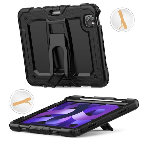 Funda TEKKU StandC uso rudo para iPad Pro 12.9 Negra A2436 A2437 A2764 A2766 A2378 A2461 A2379 