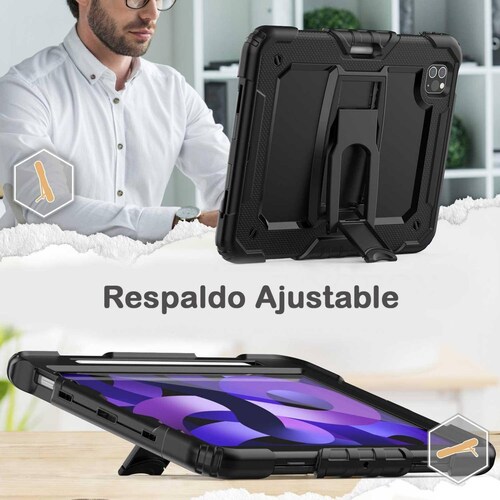 Funda TEKKU StandC uso rudo para iPad Pro 12.9 Negra A2436 A2437 A2764 A2766 A2378 A2461 A2379 