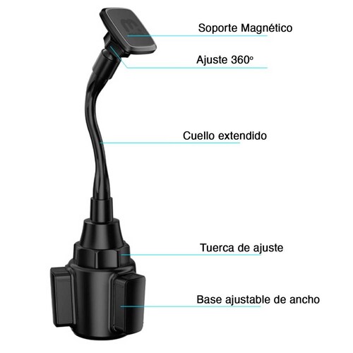 Soporte MYBAT magnetico para Auto ajustable universal para porta vasos 