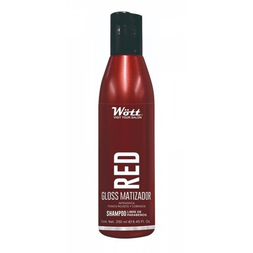 Shampoo Gloss Matizador Rojos Y Cobrizos Red Wött 250ml
