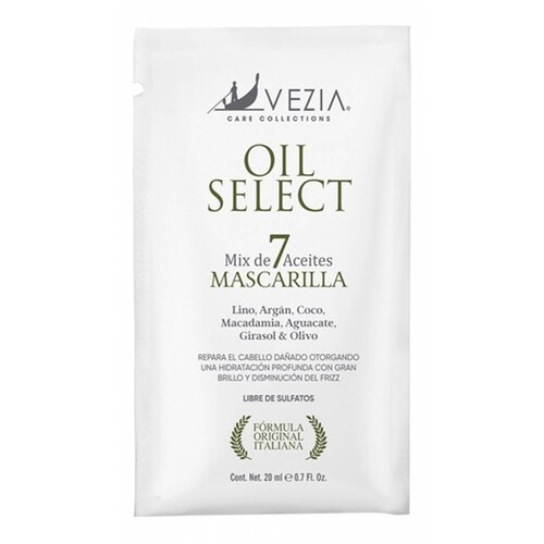 Mascarilla Para Cabello 7 Aceites Oil Select Vezia 20ml