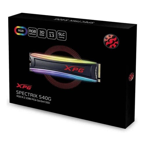 SSD INTERNO ADATA XPG S40G 1TB RGB PCLE GEN3X4 M.2 2280 DISIPADOR NEGRO AS40G 1TT C