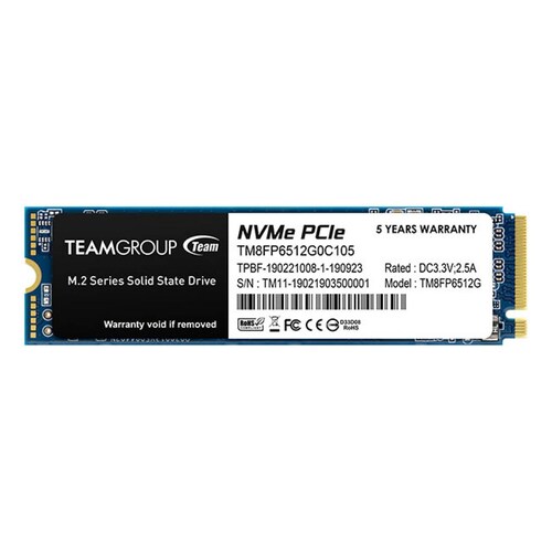 SSD INTERNO TEAMGROUP MP33 512GB M.2 2280 PCIe 3.0 x4 NVMe 1.3 3D NAND TM8FP6512G0C101
