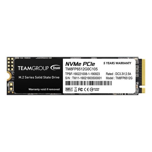 SSD INTERNO TEAMGROUP MP33 512GB M.2 2280 PCIe 3.0 x4 NVMe 1.3 3D NAND TM8FP6512G0C101